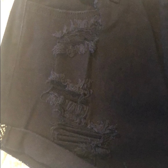 Black denim shorts - Picture 2 of 4